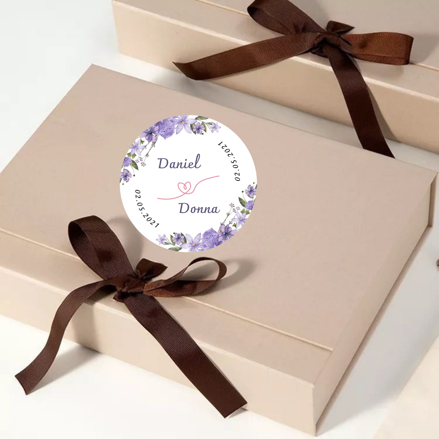 Simple Floral Sticker Design | Minimal Botanical Logo Sticker | Wedding Favor & Small Business Packaging Label