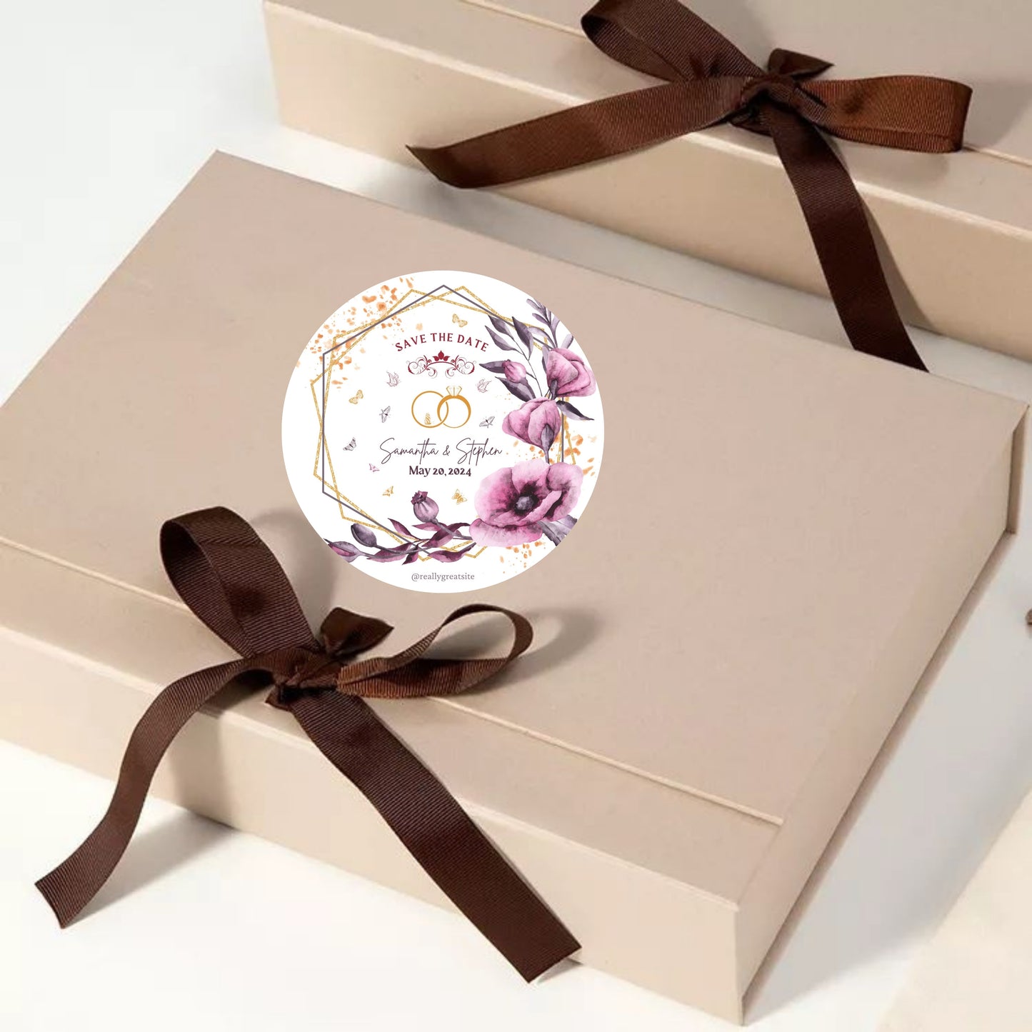 Floral Elegant Sticker Design | Luxury Botanical Custom Logo Sticker | Wedding Favor & Boutique Packaging Label