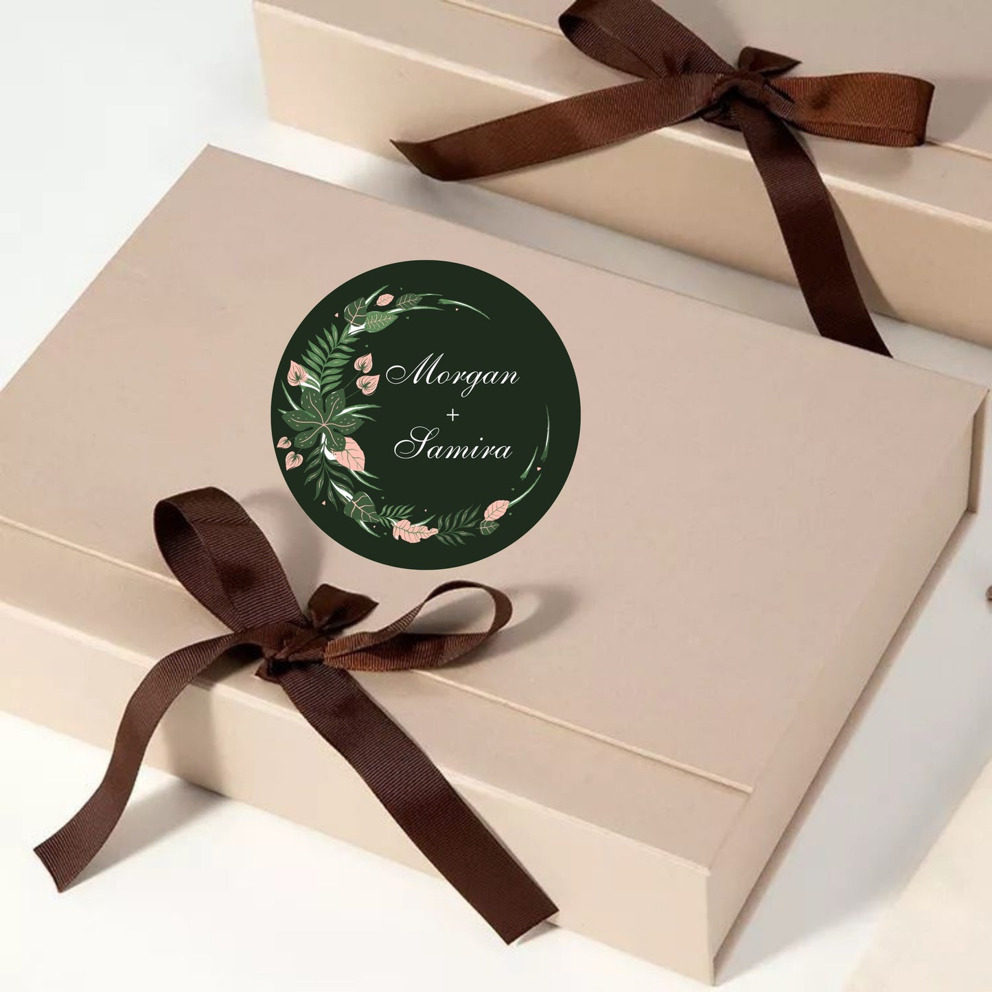 Simple Elegant Floral Sticker Design | Minimal Botanical Custom Logo Sticker | Wedding Favor & Premium Business Packaging Label