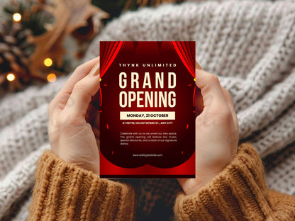 Minimal Elegant Grand Opening Card Template | Modern Luxury Business Launch Invitation | Clean Printable & Editable Design