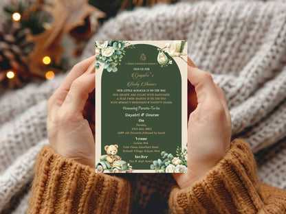 Cute Elegant Baby Shower Card Design | Stylish & Modern Invitation