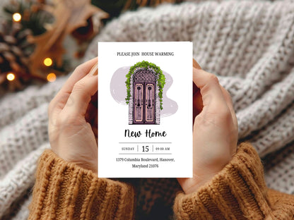 Minimalist Elegant New Home Card – Chic Housewarming Invitation – Instant Download