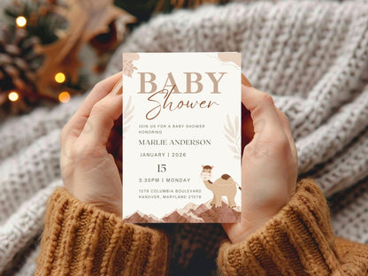 Desert Theme Invitation Template | Boho Desert Editable Invite | Instant Download Printable Card