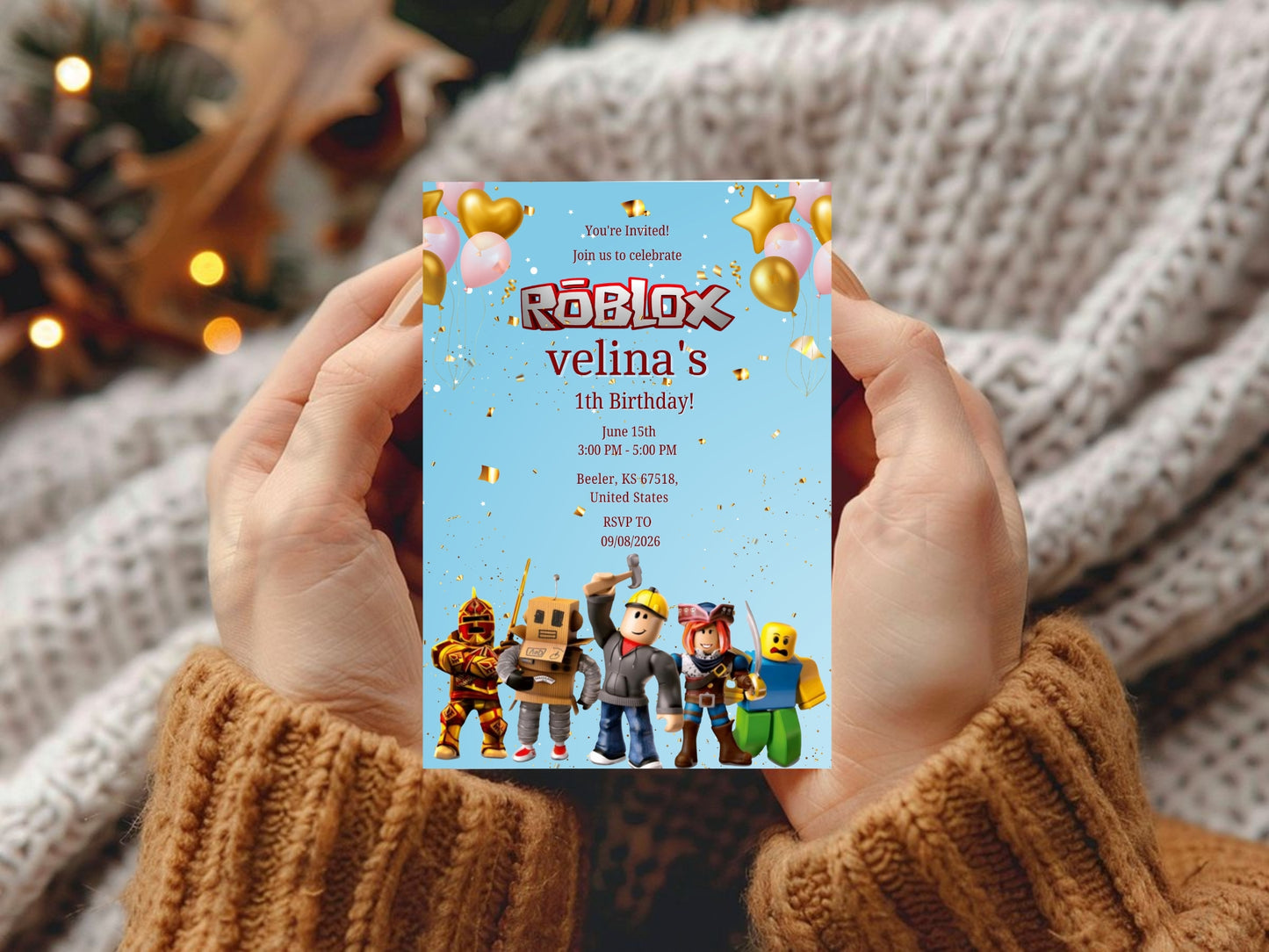 Cartoon Robot Theme Birthday Invitation Card – Fun & Futuristic Party Invite