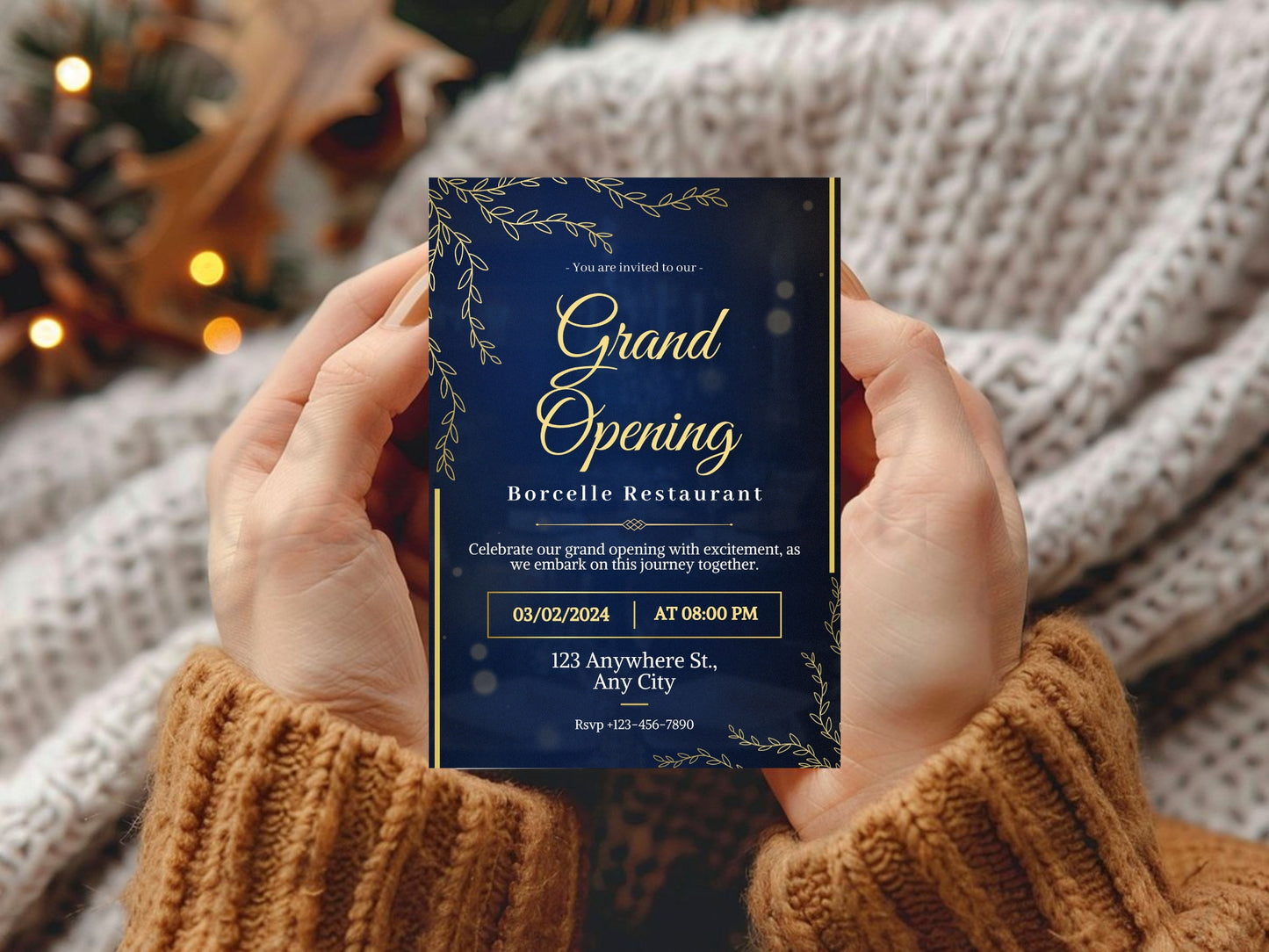 New Creative Grand Opening Card Template | Modern Artistic Business Launch Invitation | Printable & Editable Design