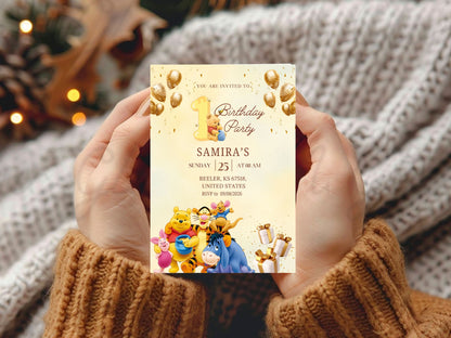 Cartoon Theme Birthday Invitation Card - Kids Birthday Party Invite