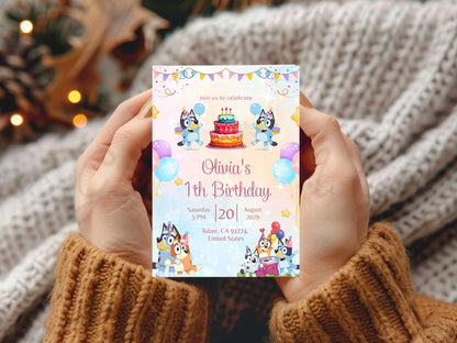 Cartoon Birthday Invitation Card Design for Kids