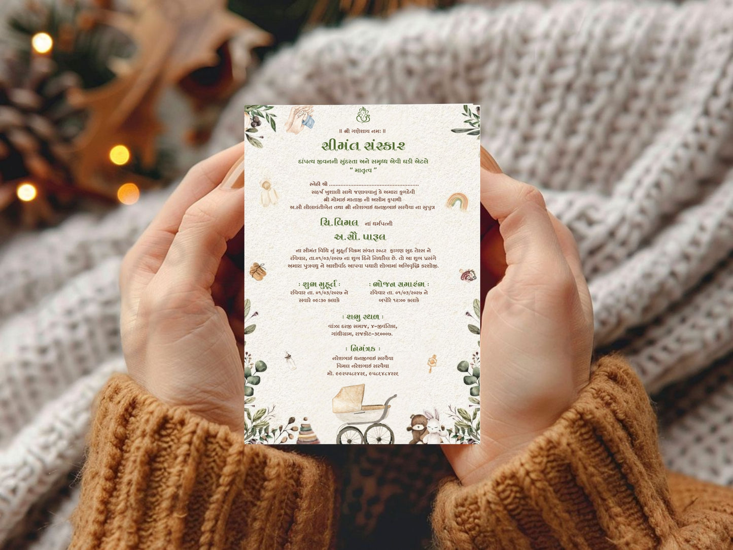 Elegant Baby Shower Card – Luxury Neutral Baby Celebration Greeting