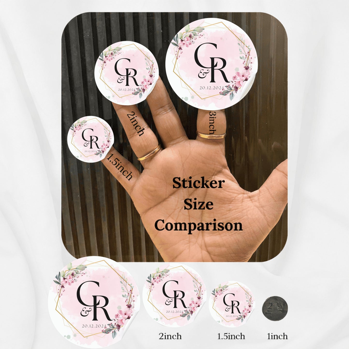 Simple Elegant Floral Sticker Design | Minimal Botanical Custom Logo Sticker | Wedding Favor & Premium Packaging Label