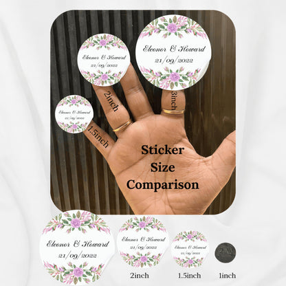 Floral Simple Sticker Design | Minimal Botanical Logo Sticker | Elegant Wedding Favor & Business Packaging Label