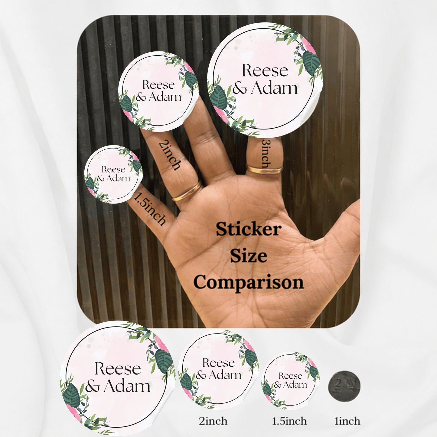 Elegant Floral Theme Sticker Design | Luxury Botanical Custom Logo Sticker | Wedding Favor, Business Packaging Label