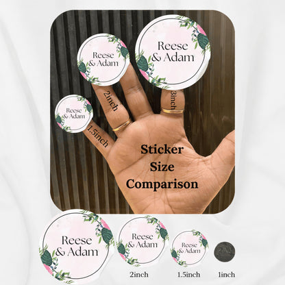 Elegant Floral Theme Sticker Design | Luxury Botanical Custom Logo Sticker | Wedding Favor, Business Packaging Label