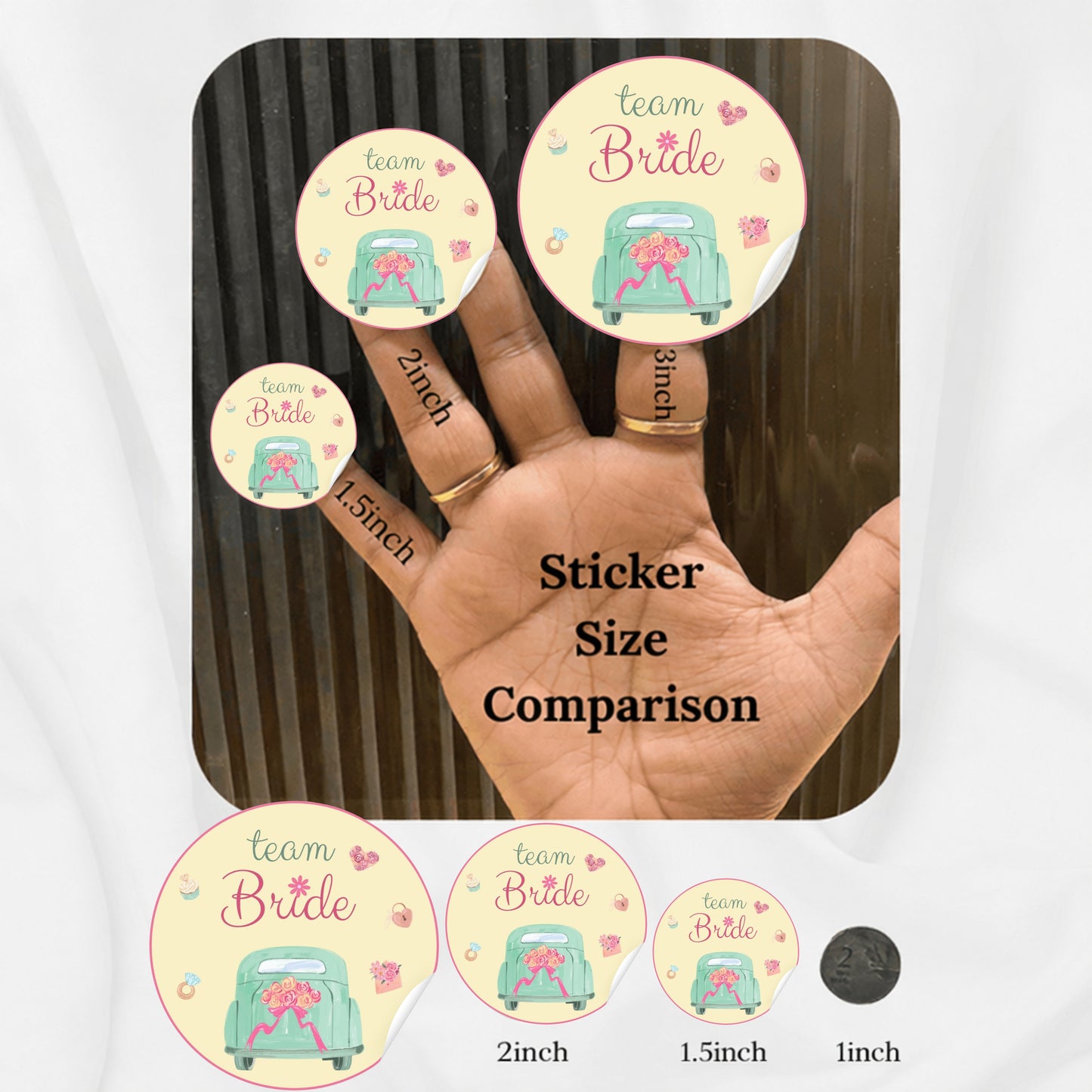 Cute Bride Team Sticker Design | Bachelorette Party Stickers | Bridal Squad Favor Labels | Custom Bride Tribe Decals