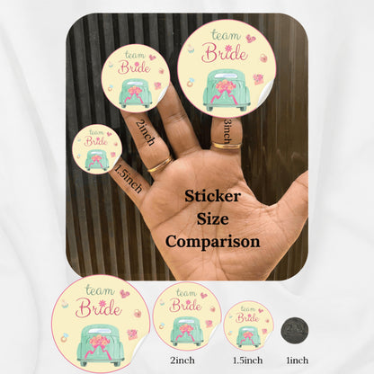 Cute Bride Team Sticker Design | Bachelorette Party Stickers | Bridal Squad Favor Labels | Custom Bride Tribe Decals