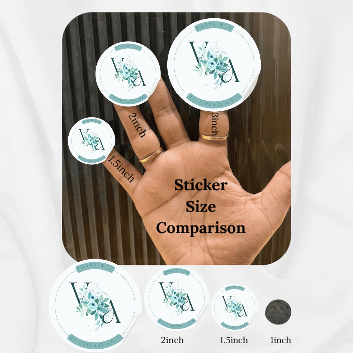 Simple Floral and Elegant Sticker Design | Minimal Botanical Custom Logo Sticker | Wedding Favor & Luxury Packaging Label