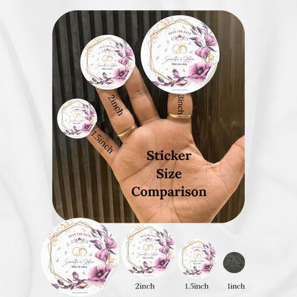Floral Elegant Sticker Design | Luxury Botanical Custom Logo Sticker | Wedding Favor & Boutique Packaging Label