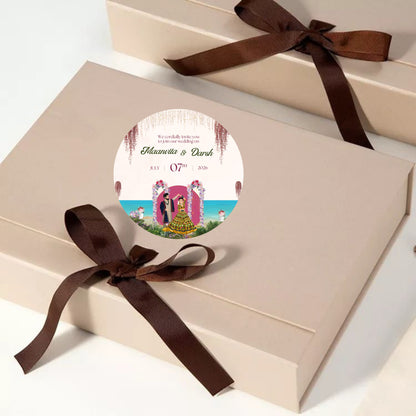 Personalised Floral Wedding Stickers for Return Gifts | Elegant Custom Labels