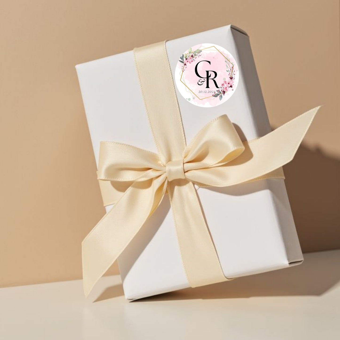 Simple Elegant Floral Sticker Design | Minimal Botanical Custom Logo Sticker | Wedding Favor & Premium Packaging Label