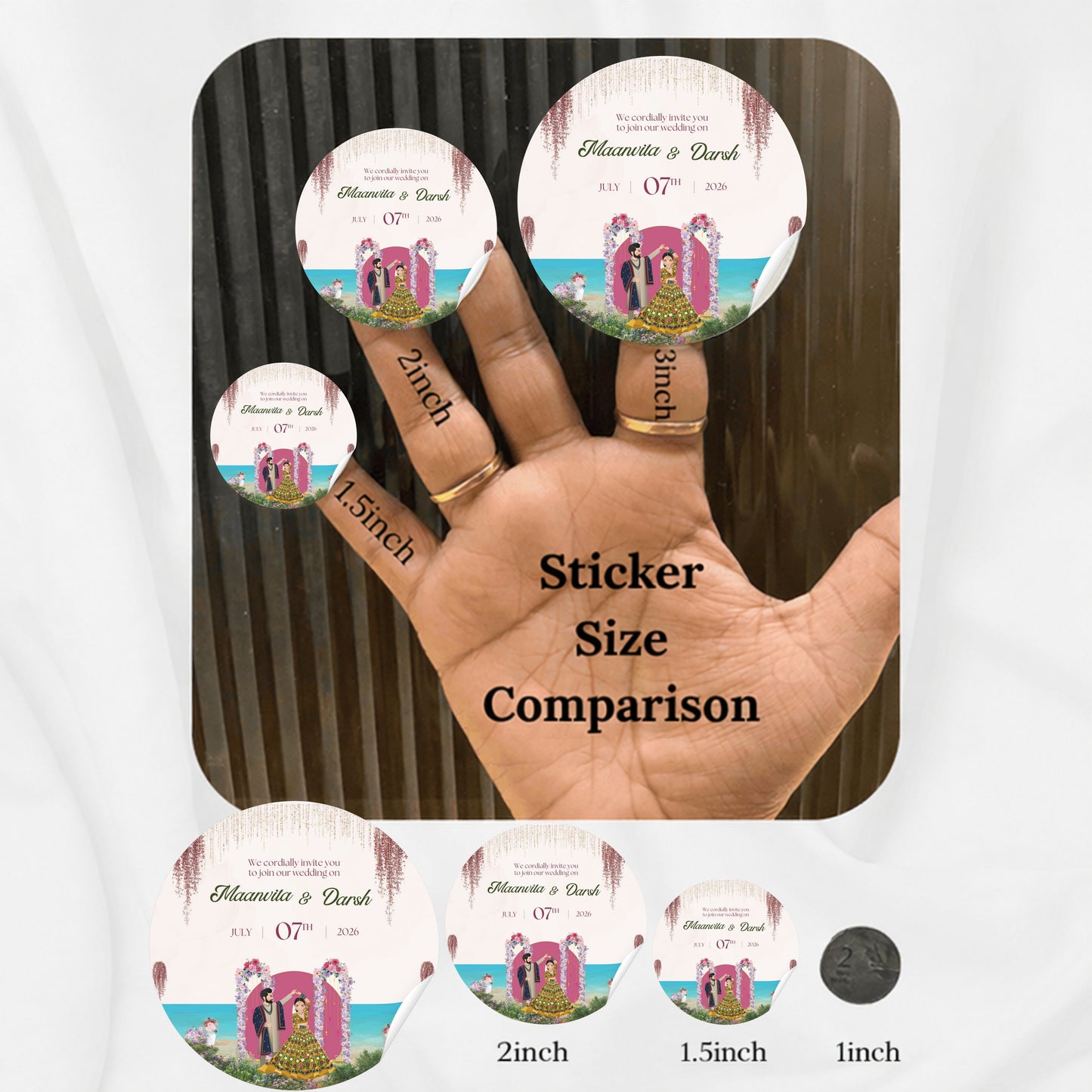 Personalised Floral Wedding Stickers for Return Gifts | Elegant Custom Labels