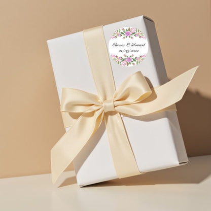 Floral Simple Sticker Design | Minimal Botanical Logo Sticker | Elegant Wedding Favor & Business Packaging Label