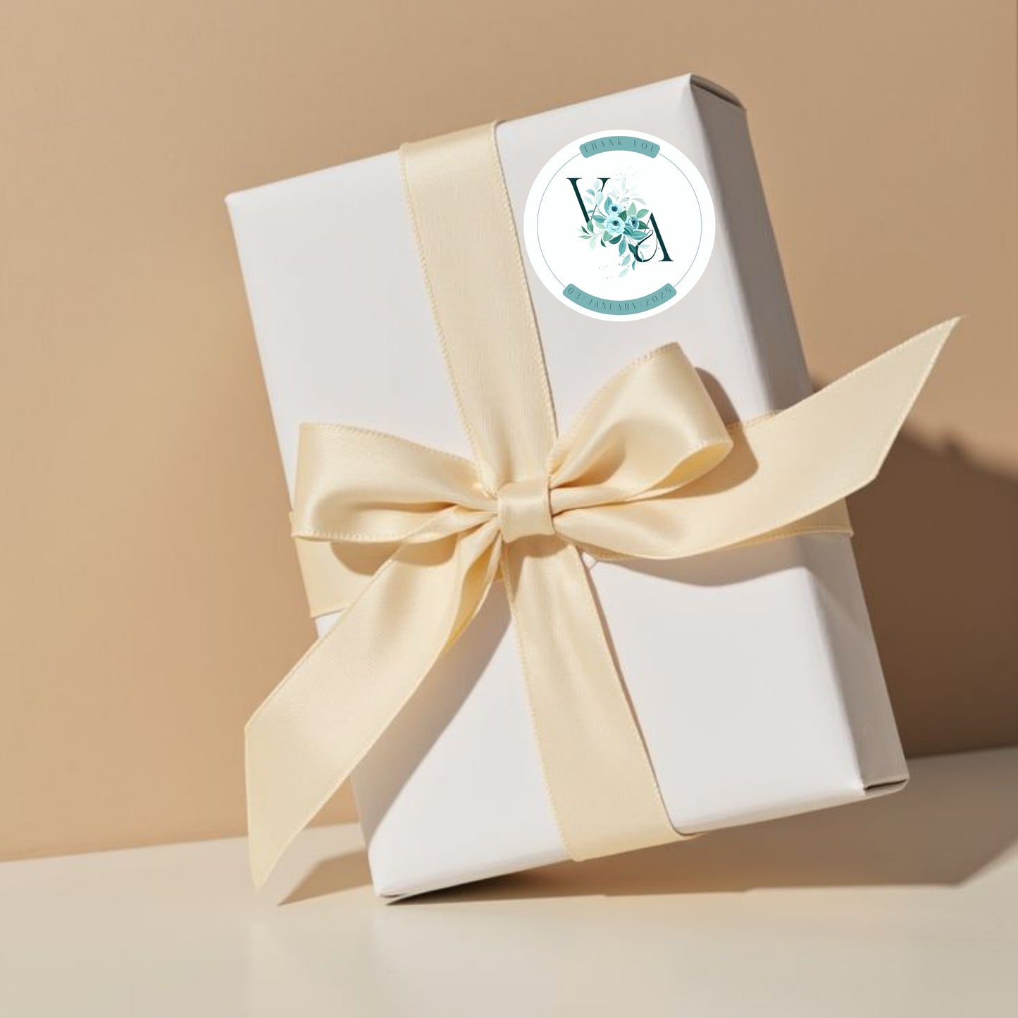 Simple Floral and Elegant Sticker Design | Minimal Botanical Custom Logo Sticker | Wedding Favor & Luxury Packaging Label