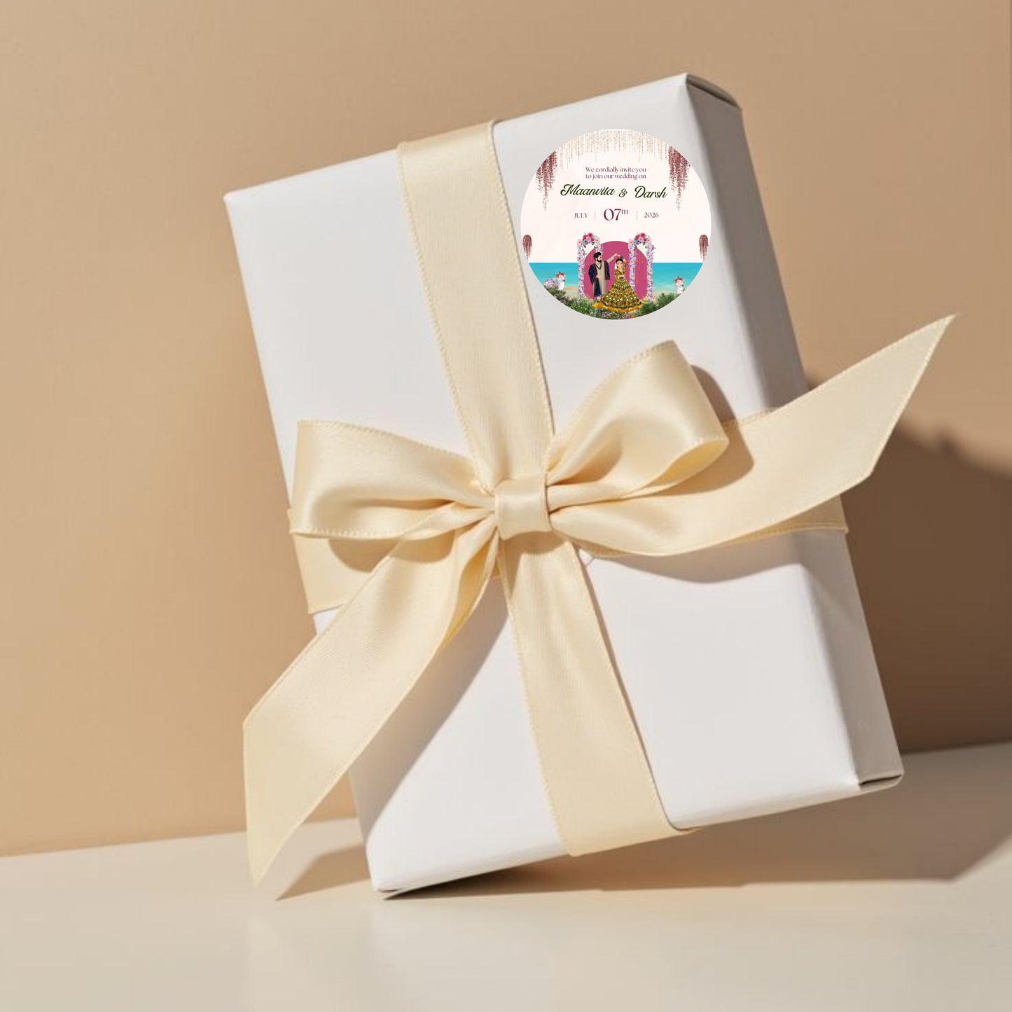 Personalised Floral Wedding Stickers for Return Gifts | Elegant Custom Labels