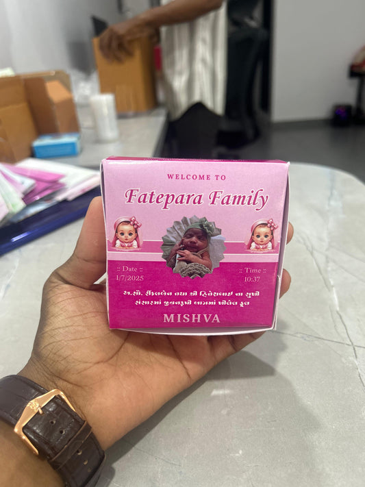 Baby Born Return Gift Sweet Box – Newborn Celebration Favor For Baby Girl