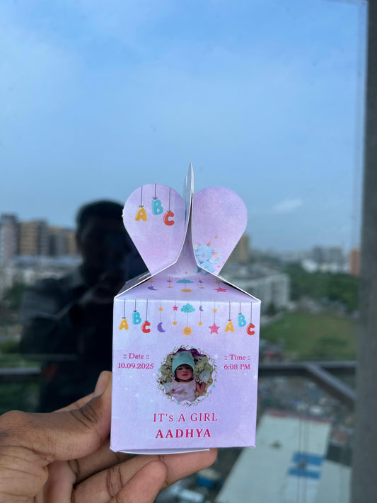 Baby Born Return Gift Sweet Box – Newborn Celebration Favor For Baby Girl