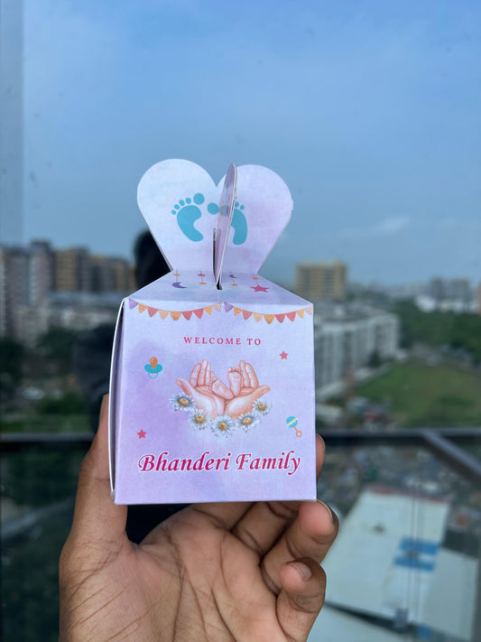 Baby Born Return Gift Sweet Box – Newborn Celebration Favor For Baby Girl