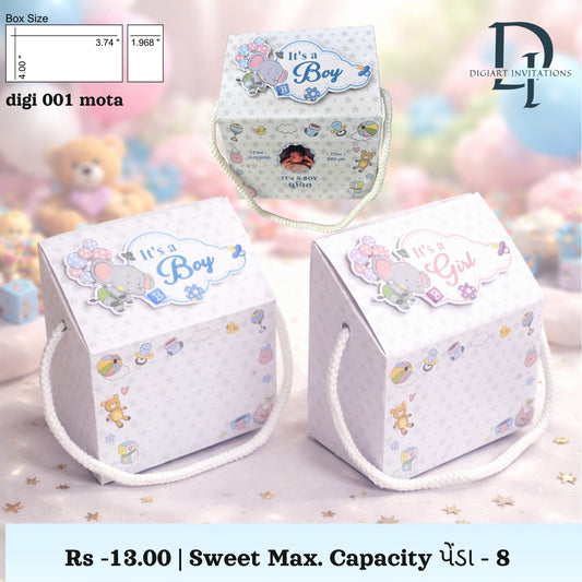 Cute Toy Theme Baby Born Return Gift Sweet Box | Newborn Celebration Favor Box for Baby Shower