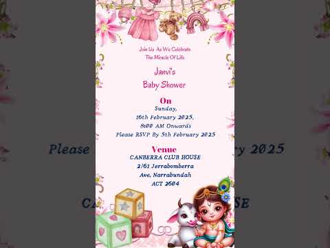 Floral Elegant Baby Shower Invitation Video | Elegant Floral Digital Baby Shower Invite | Classy Flower Theme E-Invite