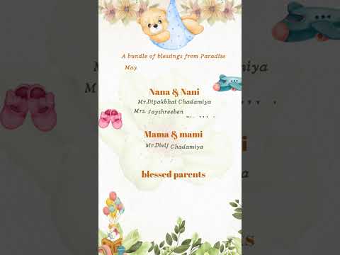 Floral Theme Baby Announcement Video | Elegant Personalized Newborn Reveal Digital Invitation