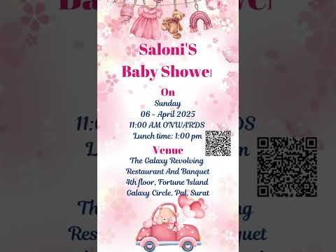 Pink Floral Baby Shower Invitation Video | Elegant Baby Shower Invite | Digital Baby Shower Video Invitation | Floral Baby Shower E-Invite