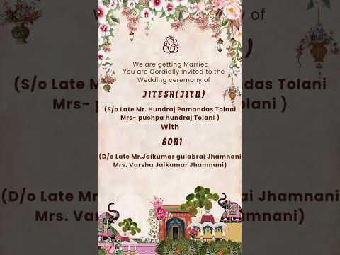 Floral Elegant Theme Wedding Invitation Video | Romantic Floral Digital Wedding Invite