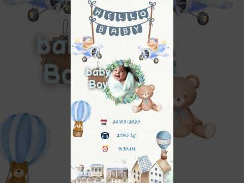 Blue Toys Theme Baby Announcement Video | Cute Baby Boy Reveal | Personalized Digital Invite