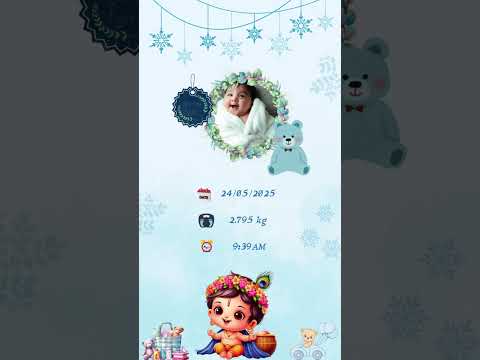 Floral Elegant Theme Baby Announcement Video | Personalized Newborn Reveal Invitation | Digital Baby Invite