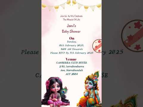 Minimal Theme Baby Shower Invitation Video | Simple Elegant Digital Baby Shower Invite | Modern E-Invite
