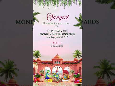 Exclusive Royal Theme Wedding Invitation Video | Luxury Royal Digital Wedding Invite