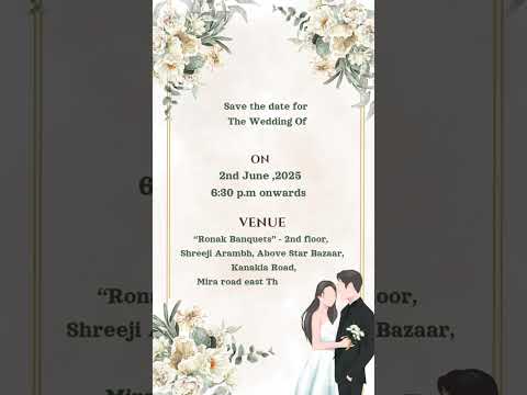Floral Elegant Theme Save The Date Video Invitation | Luxury Digital Announcement
