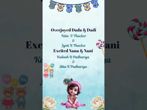 Little Krishna Theme Baby Shower Invitation Video | Bal Krishna Digital Baby Shower Invite | Traditional Indian E-Invite (Copy)