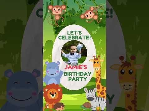 Cute Animal Theme Birthday Invitation Video | Adorable Animal Digital Birthday Invite | Kids Party E-Invite