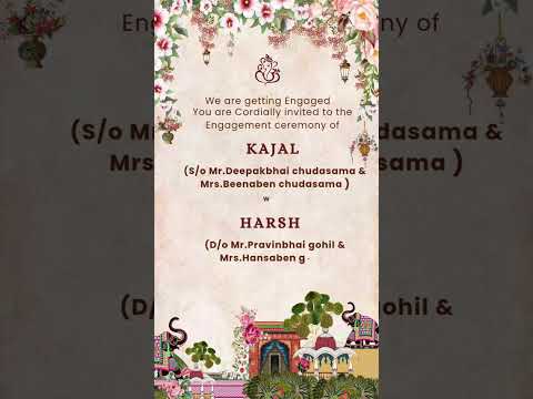 Floral Elegant Chandla Vidhi Invitation Video | Elegant Floral Ceremony Digital Invite | Traditional E-Invite