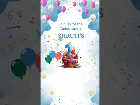Cute Elephant Theme Birthday Invitation Video | Adorable Elephant Digital Birthday Invite | Kids Party E-Invite