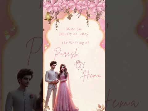 Floral Elegant Theme Save The Date Video Invitation | Luxury Digital Announcement