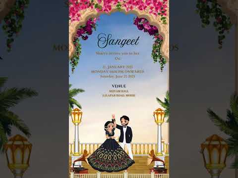 Traditional Floral Theme Wedding Invitation Video | Elegant Floral Digital Wedding Invite | Wedding English Video Invitation