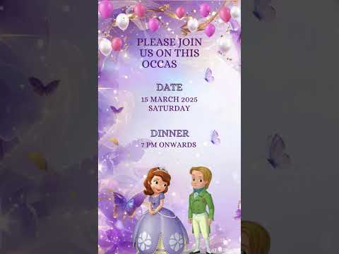 Princess Theme Birthday Invitation Video | Royal Princess Digital Birthday Invite | Girls Party E-Invite 👑