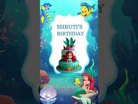 Mermaid Theme Birthday Invitation Video | Magical Mermaid Digital Birthday Invite | Girls Party E-Invite