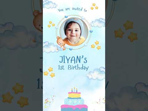 Teddy Bear Theme Birthday Invitation Video | Cute Teddy Digital Birthday Invite | Kids Party E-Invite