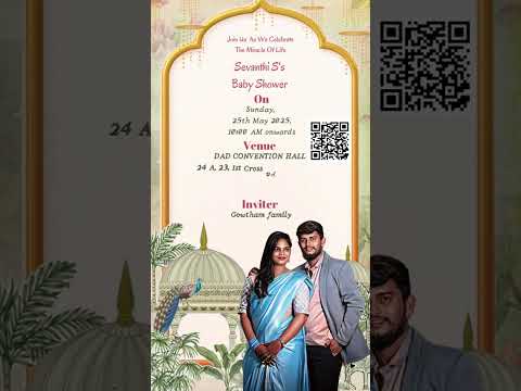 Traditional Theme Baby Shower Invitation Video | Classic Cultural Digital Baby Shower Invite | Elegant E-Invite