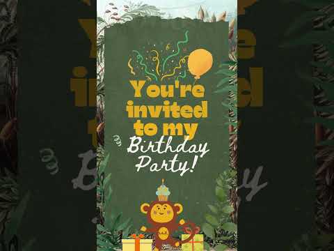 Cartoon Animal Theme Birthday Invitation Video | Cute Animal Digital Birthday Invite | Kids Party E-Invite
